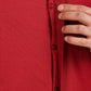 Red Mandarin Collar Linen Shirt