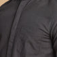 Dark Grey Mandarin Collar Linen Shirt